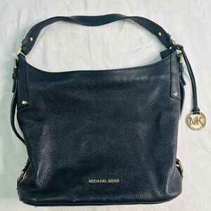 MK Black Pebbled Leather Shoulder Bag